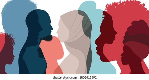 silhouette-profile-group-men-women-260nw-1808618392 race discrimination